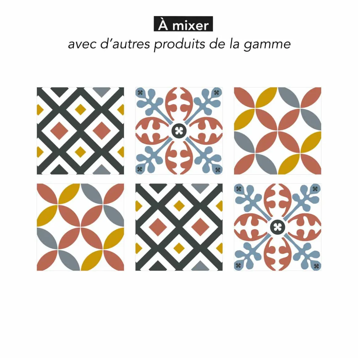 Stickers De Carrelage|Stickers & Embellissements*Draeger Paris Stickers carrelage 15x15 cm Rosaces multicolores