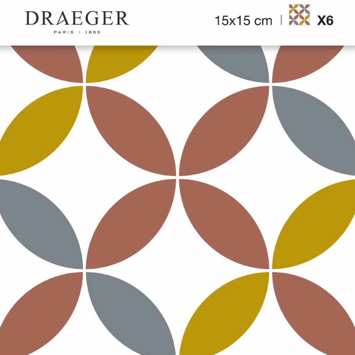 Stickers De Carrelage|Stickers & Embellissements*Draeger Paris Stickers carrelage 15x15 cm Rosaces multicolores