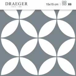 Stickers De Carrelage|Stickers & Embellissements*Draeger Paris Stickers carrelage 15x15 cm Rosaces blanches et grises