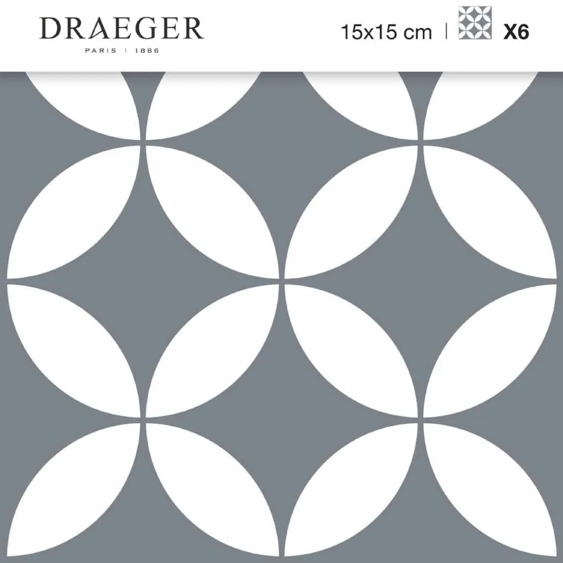 Stickers De Carrelage|Stickers & Embellissements*Draeger Paris Stickers carrelage 15x15 cm Rosaces blanches et grises