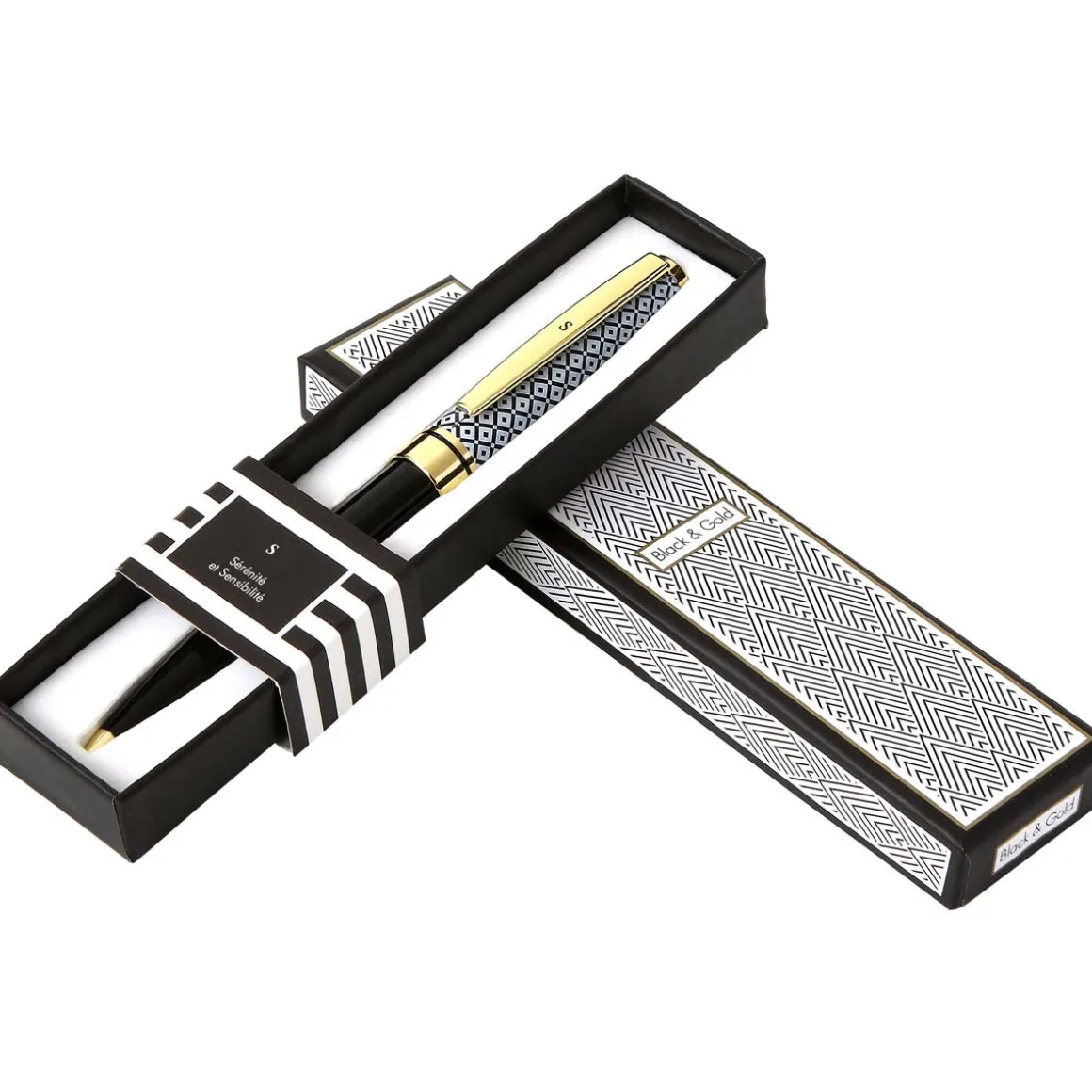 Stylos Personnalisés*Draeger Paris Stylo personnalisé initiale Black & Gold