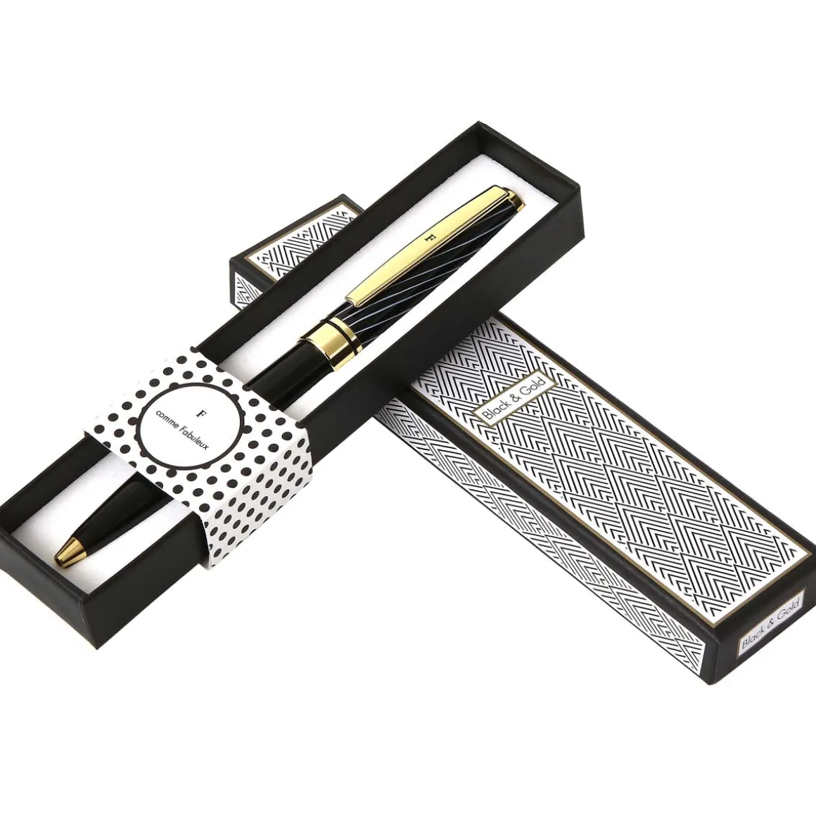 Stylos Personnalisés*Draeger Paris Stylo personnalisé initiale Black & Gold