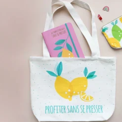 Vacances & Voyages|Sac Tote Bag*Draeger Paris Tote bag coton La vie est belle